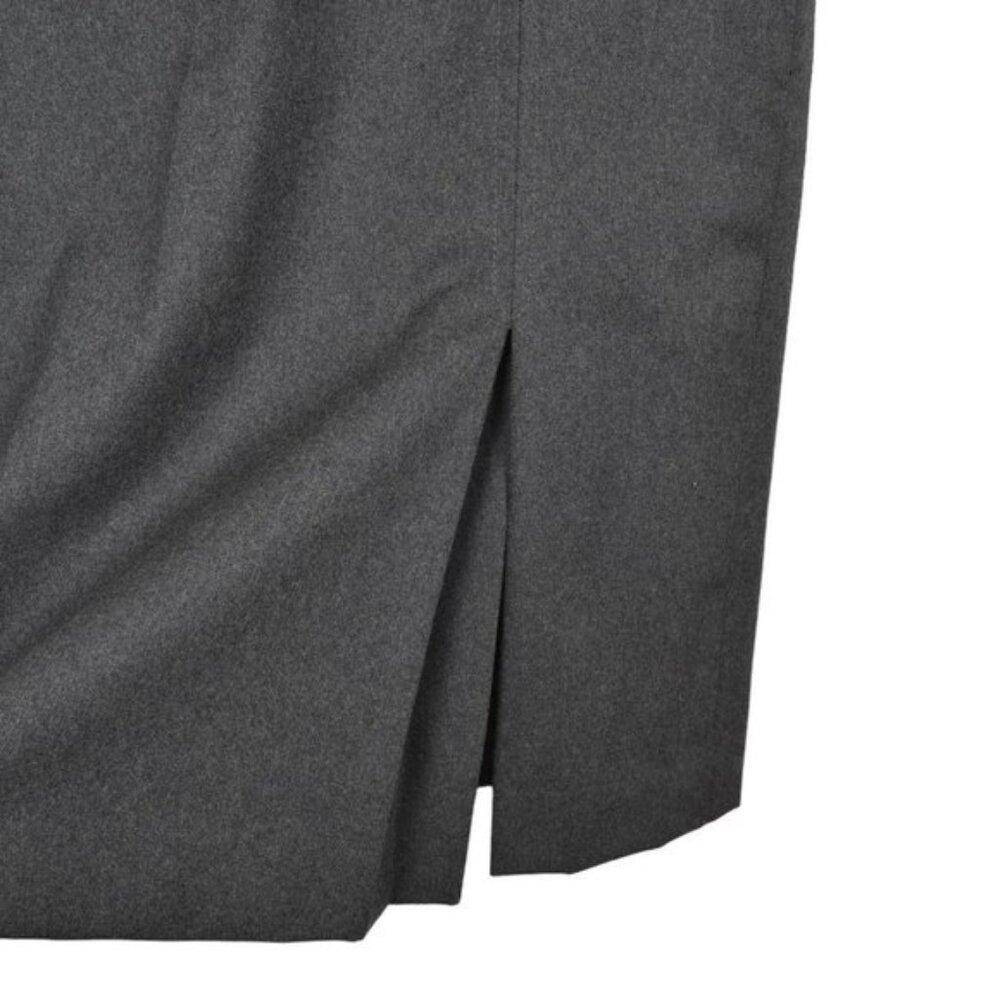 Vintage Allure Wool Grey Midi Skirt Pencil Front Slit Size Medium - Picture 2 of 10